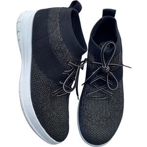 Fitflop Uberknit Slip On High Top Sneakers Black/Bronze Metallic Size 9